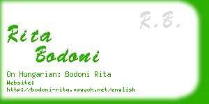 rita bodoni business card